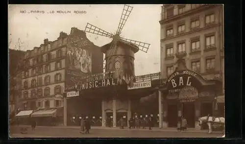 AK Paris, Moulin Rouge mit Strasse