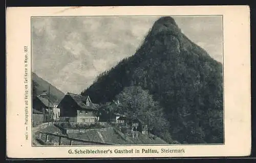 AK Palfau, G. Scheiblechners Gasthof zur Kaisergemse, Blick entlang der Zufahrt