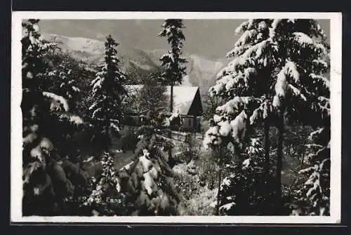 AK Weyer, Hütte im winterlichen Bergidyll