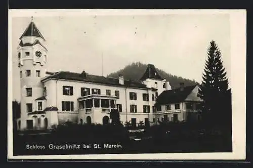 AK St Marein, Blick auf das Schloss Graschnitz