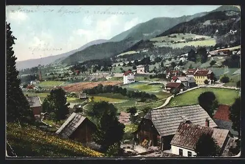 AK Steinhaus am Semmering, Ortsansicht mit Kapelle