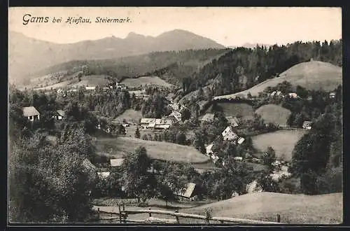 AK Gams, Ortspanorama aus der Vogelschau