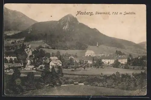 AK Neuberg /Steiermark, Ortsansicht mit der Zisterzienserabtei u. der Pfarrkirche Mariä Himmelfahrt