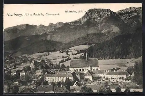 AK Neuberg /Steiermark, Ortsansicht mit Schneealpe