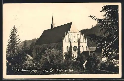 AK Neuberg a. d. Mürz, Blick auf die Stiftskirche