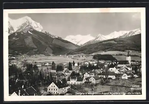 AK Trofaiach /Obersteiermark, Ortsansicht mit Gösseck und Wildfeld