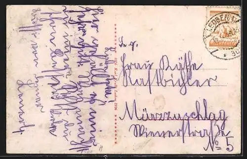 AK Leoben, Die Pestsäule mit der Homanngasse