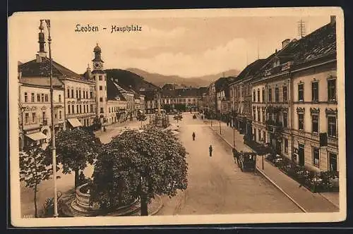 AK Loeben, Kutsche auf dem Hauptplatz