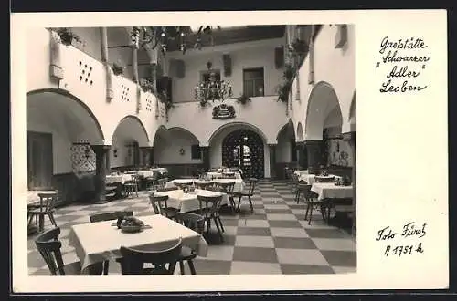 AK Leoben, Gaststätte Schwarzer Adler, Innenansicht