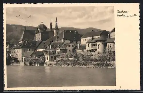 AK Leoben, Murpartie mit Blick zur Kirche