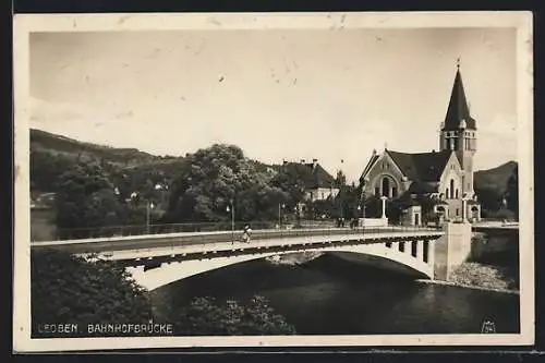 AK Leoben, Blick auf die Bahnhofbrücke