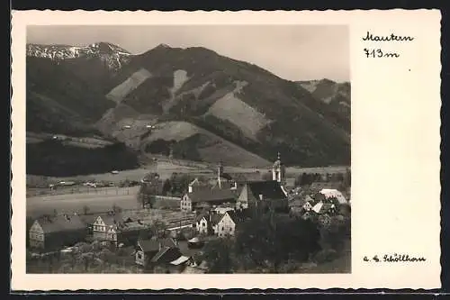 AK Mautern /Steiermark, Ortsansicht mit Promstein