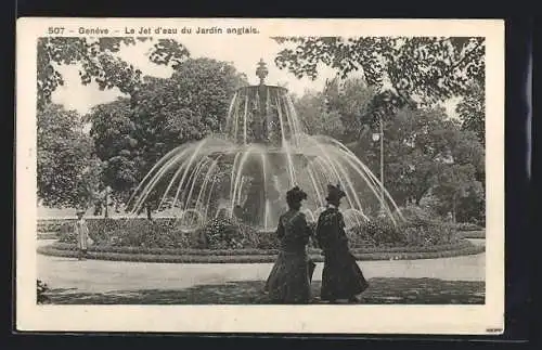 AK Genève, Le Jet d`eau du Jardin anglais