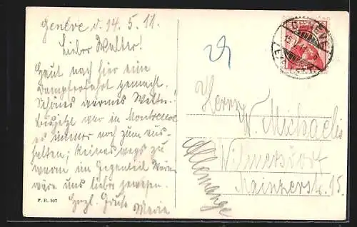 AK Genève, Le Jet d`eau du Jardin anglais