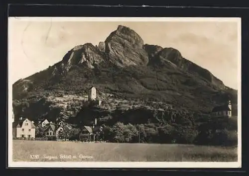 AK Sargans, Blick zum Schloss und zum Gonzen
