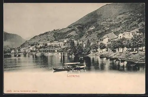 AK Locarno, Ruderboot vor der Anlegestelle