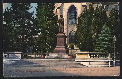 AK Zürich, Am Zwingli-Denkmal