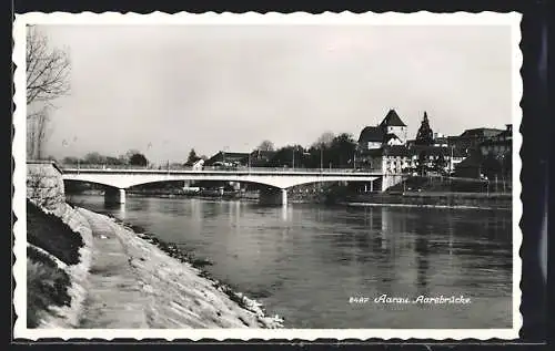 AK Aarau, Ortsansicht mit Aarebrücke