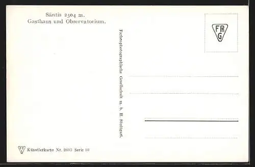 AK Säntis, Blick auf Gasthaus mit Observatorium