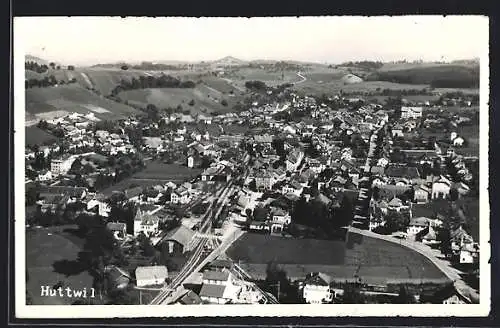 AK Huttwil, Ortsansicht aus der Vogelschau