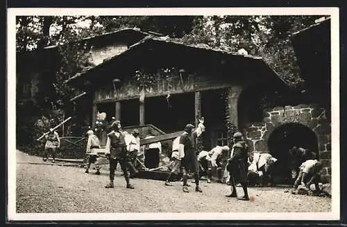 AK Interlaken, Tell-Freilicht-Spiele, Burgbau