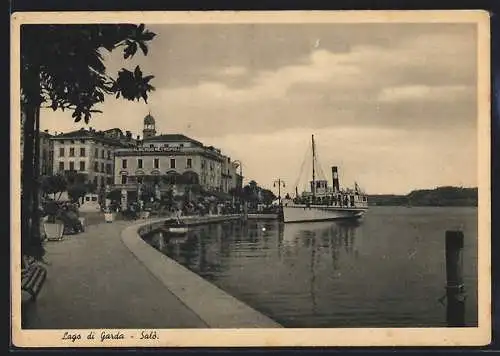 AK Salò, Lago di Garda, Albergo Metropoli, Piroscafo