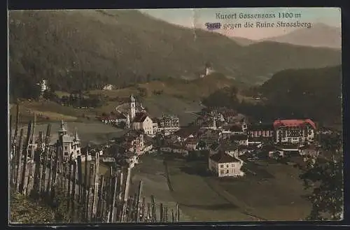 AK Gossensass /Tirol, Teilansicht gegen die Ruine Strassberg