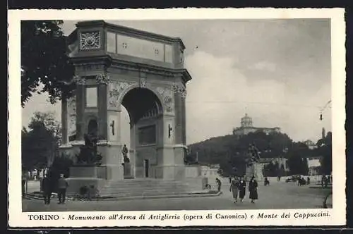 AK Torino, Monumento all` Arma di Artiglieria, opera di Canonica e Monte dei Cappuccini