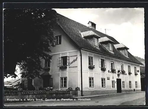 AK Kapellen a. d. Mürz, Gasthof und Pension zum Hirschen