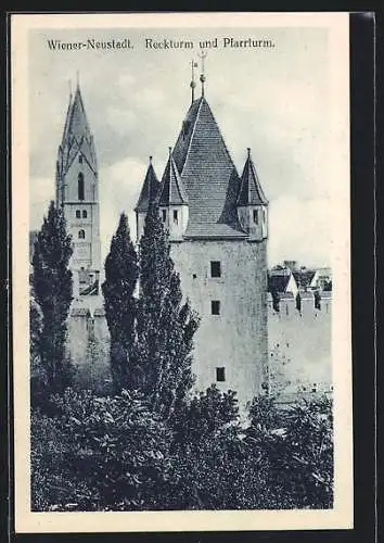 AK Wiener Neustadt, Reckturm und Pfarrturm