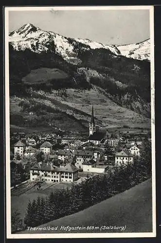 AK Hofgastein, Ortsansicht gegen die Berge