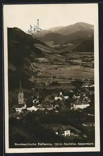 AK Kallwang /Steiermark, Ortsansicht mit Blick ins Tal