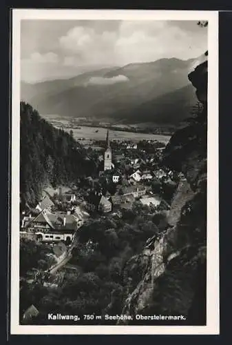 AK Kallwang /Obersteiermark, Ortsansicht mit Talblick