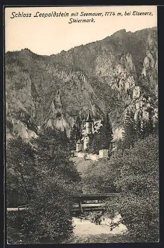 AK Eisenerz, Schloss Leopoldstein mit Seemauer