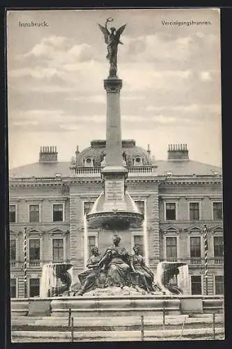 AK Innsbruck, Ansicht vom Vereinigungsbrunnen