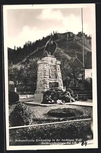 AK Kirchschlag in der buckligen Welt, Heldengedenkstein des I. R.