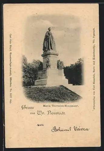 AK Wr. Neustadt, Maria Theresien-Monument