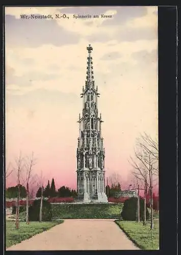 AK Wr.-Neustadt /N.-Ö., Ansicht der Spinnerin am Kreuz