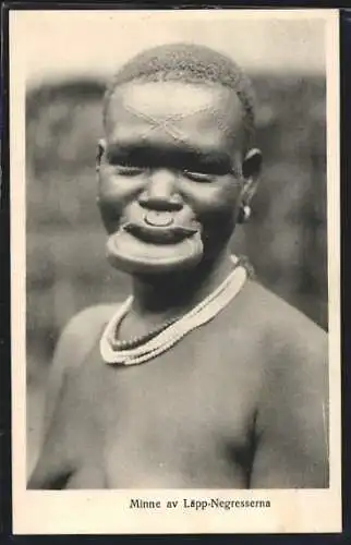 AK Afrikaner mit Tellerlippen und Halsketten