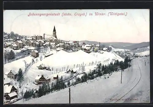 AK Johanngeorgenstadt, Gesamtansicht im Winter