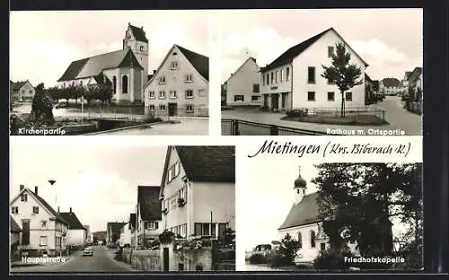AK Mietingen /Kr. Biberach a. Riss, Hauptstrasse, Rathaus mit Ortspartie
