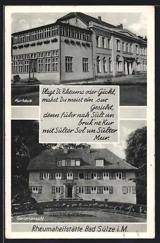 AK Bad Sülze i. M., Rheumaheilstätte, Gartenansicht, Kurhaus