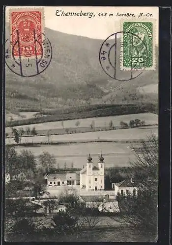 AK Altenmarkt an der Triesting, Thenneberg, Ortsansicht mit Kirche aus der Vogelschau