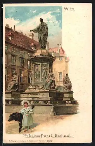 Lithographie Wien, Kaiser Franz I. Denkmal
