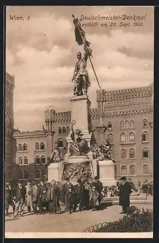 AK Wien, Deutschmeister-Denkmal, enthüllt am 29.09.1906