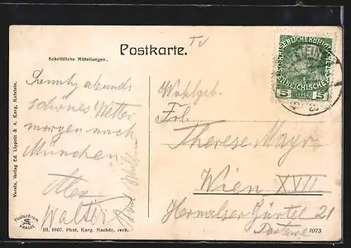 AK Kufstein, Oberer Stadtplatz mit Denkmal