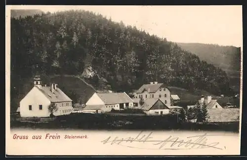 AK Frein a. Mürz, Teilansicht mit Kirche