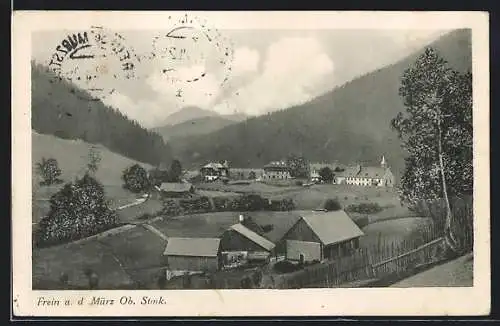 AK Frein a. d. Mürz, Ortsansicht mit kleinen Häusern