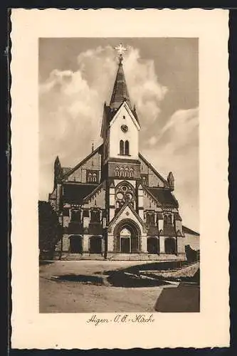 AK Aigen /O.-Ö., Blick auf die Kirche