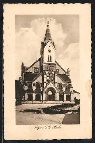 AK Aigen /O.-Ö., Blick auf die Kirche